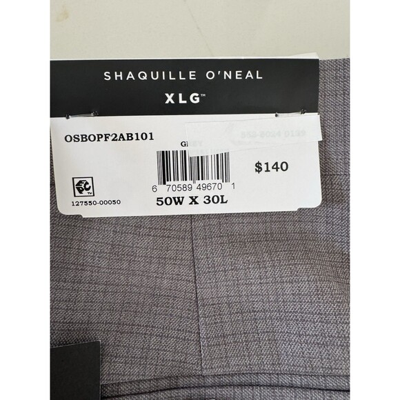 Shaquille O’Neal XLG Gray Plaid Men's Stretch Classic Fit Suit Pants 50W-30L NWT - Picture 12 of 12